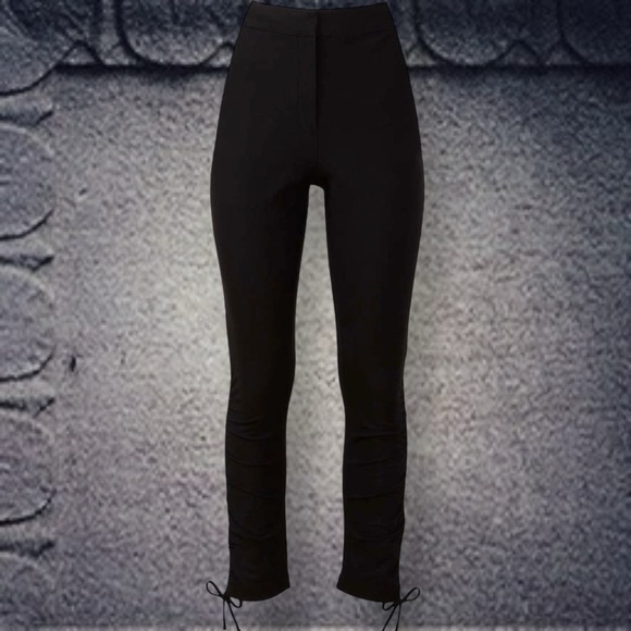 NWT Derek Lam 10 Crosby ‘Camryn’ Ruched Slim Pant in Black Size 0 - Picture 2 of 16